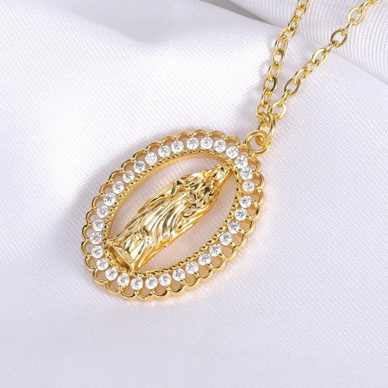 Collar Virgen Maria con Caja de Regalo