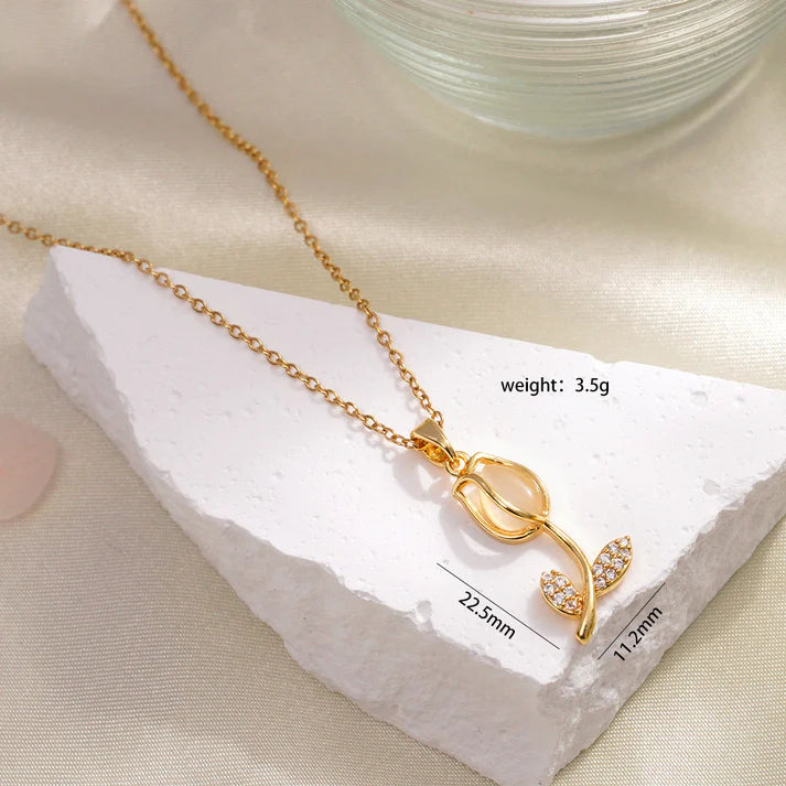 Collar Tulipán Infinito con Caja de Regalo