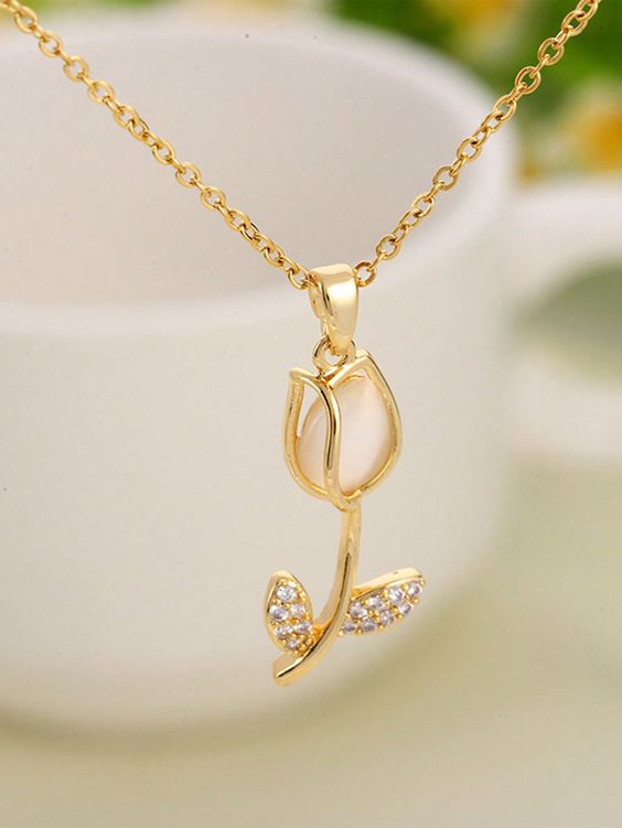 Collar Tulipán Infinito con Caja de Regalo