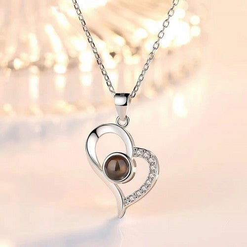 Collar Te Amo en 100 Idiomas con Caja de Regalo