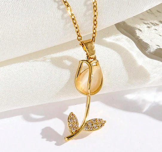 Collar Tulipán Infinito con Caja de Regalo