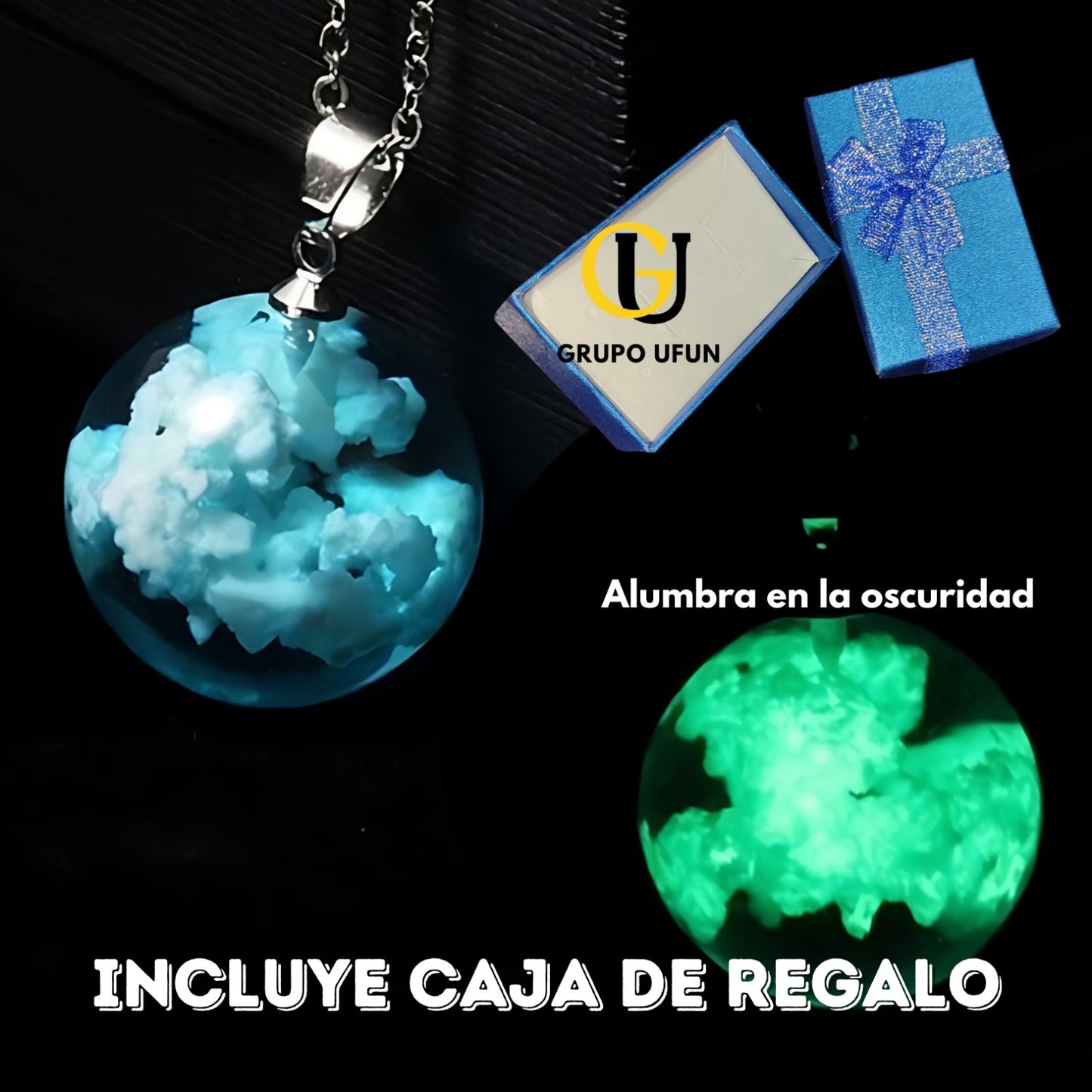 Collar Mi Cielo Brilla en la Oscuridad Con Caja de Regalo