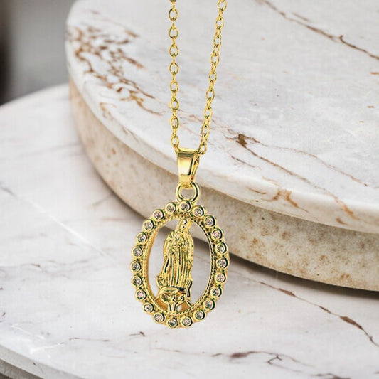 Collar Virgen Maria con Caja de Regalo