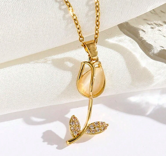 Collar Tulipán Infinito con Caja de Regalo