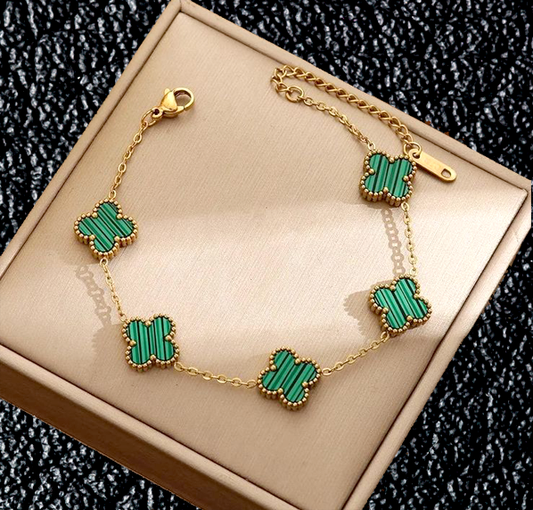 Pulsera De Trébol CON Cajita de Regalo🎁